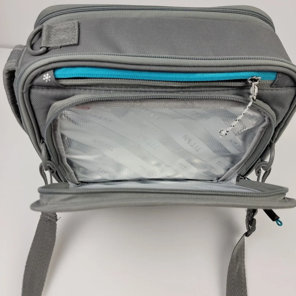 Titan by Arctic Zone Gray Teal Expandable Insulated Lunch Pack 10003058